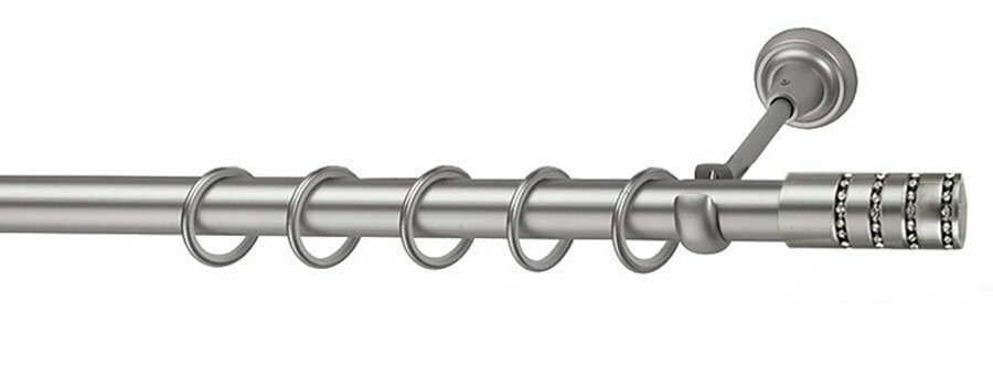 фото Карниз Люксор хром матовый 25мм 140см: однорядный