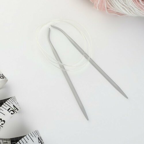 MARU Спицы круговые, для вязания, с тефлоновым покрытием, с пластиковой леской, d = 4,5 мм, 100 см