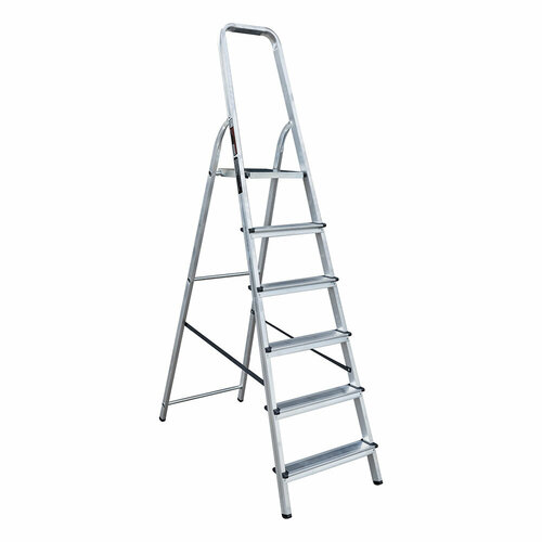 Стремянка алюминиевая 6 ступеней 80 мм 126 м Hesler 10537₽