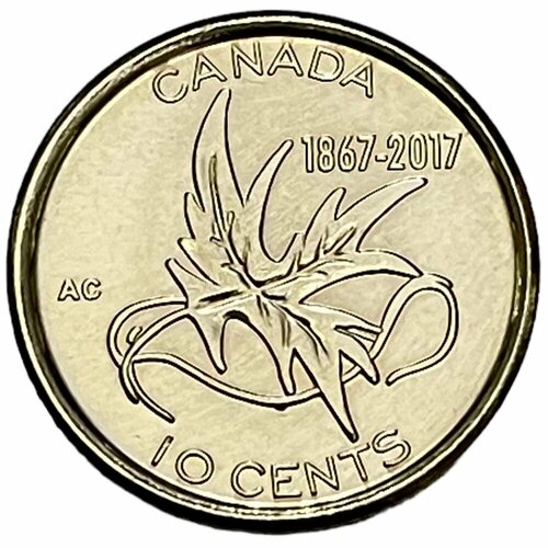 канада набор монет 5 10 25 50 центов 1 2 доллара 150 лет конфедерации канада 2017 г proof Канада 10 центов 2017 г. (150 лет Конфедерации Канада - Крылья мира)