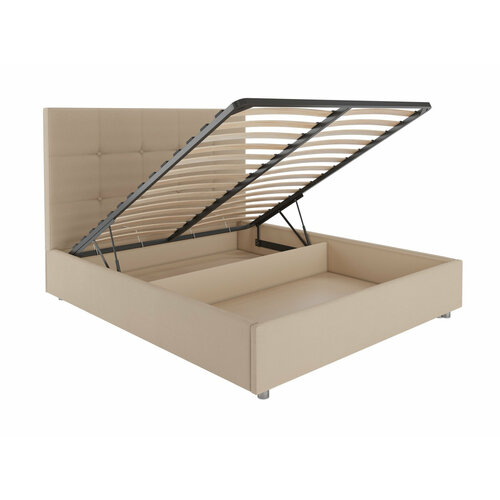 Мягкая кровать Норма Крем с металл. ПМ, 200х200 (Dimax)