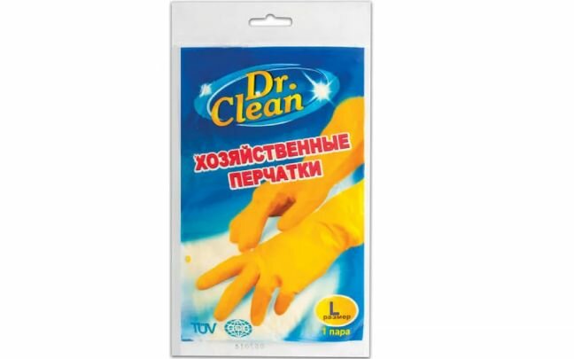 Dr.Clean Перчатки латексные L с хлопковым напылением 3 уп - фотография № 2