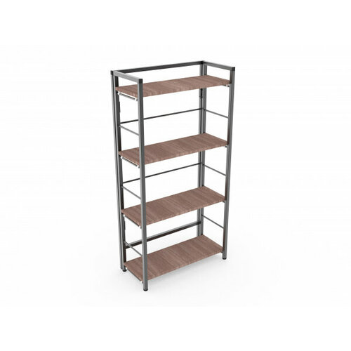 Стеллаж металлический сборный Титан Мета СЛС-1/1200, 605х290х1193+10мм, каркас-черный, полки - шимо темный
