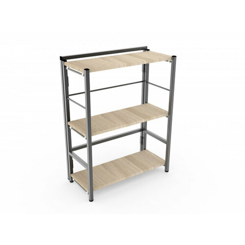 Стеллаж металлический сборный Титан Мета СЛС-1/800, 605х290х790+10мм, каркас-черный, полки - шимо светлый