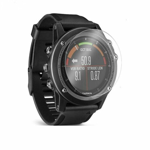 Защитное закаленное противоударное стекло MyPads для умных смарт-часов Garmin Fenix 5X Plus (Sapphire) 26mm с олеофобным покрытием