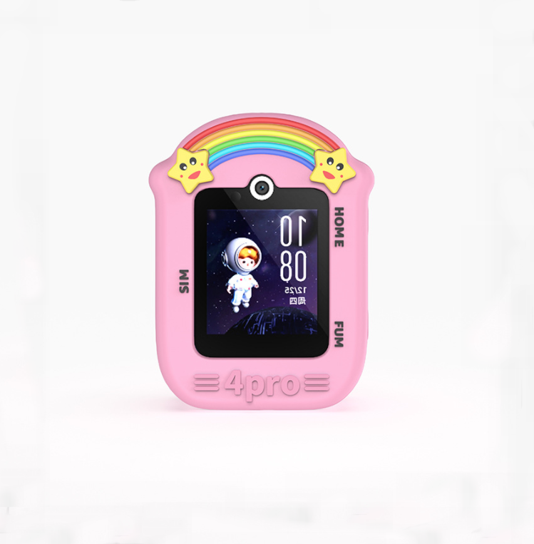 Защитный бампер-чехол MyPads Protect из силикона для HUAWEI WATCH KIDS 4 Pro с противоударными свойствами розовый