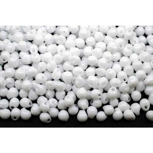 Бисер MIYUKI Drops 3,4мм #0402 белый, непрозрачный, 10 грамм