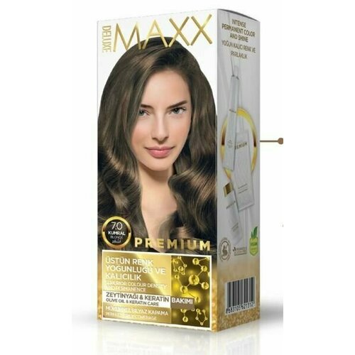MAXX DELUXE PREMIUM Набор для окрашивания волос HAIR DYE KIT 7.0 Русый натуральный,150 гр