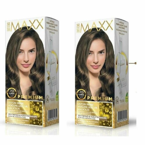 Maxx deluxe Набор для окрашивания волос PREMIUM HAIR DYE KIT, 7.0 Русый натуральный, 2 уп