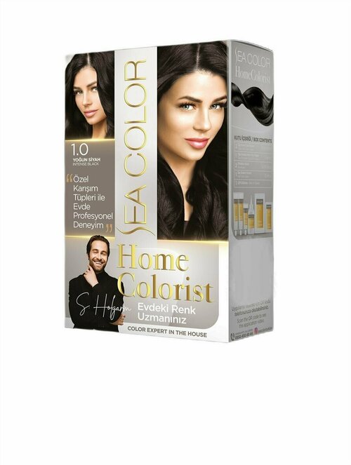 SEA COLOR Набор для окрашивания волос HOME COLORIST HAIR DYE KIT 1.0 Интенсивный черный