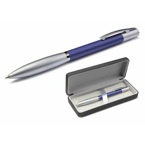 Ручка шариковая ScriNova Avanti, син. корпус с мат. серебром, черная