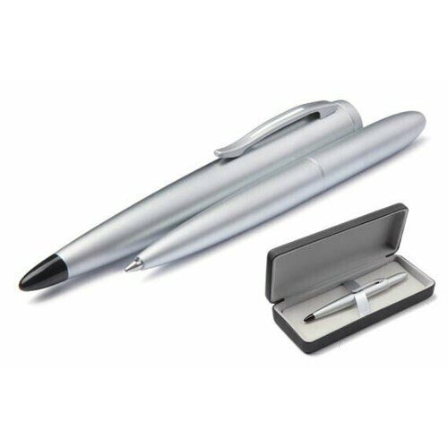Ручка шариковая ScriNova Compact (stylus), серебристый матовый корпус, черная