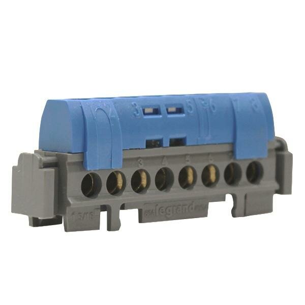 фото Legrand (Легранд) Клеммник синий 8x1,5-16 мм2, 75 мм 004842