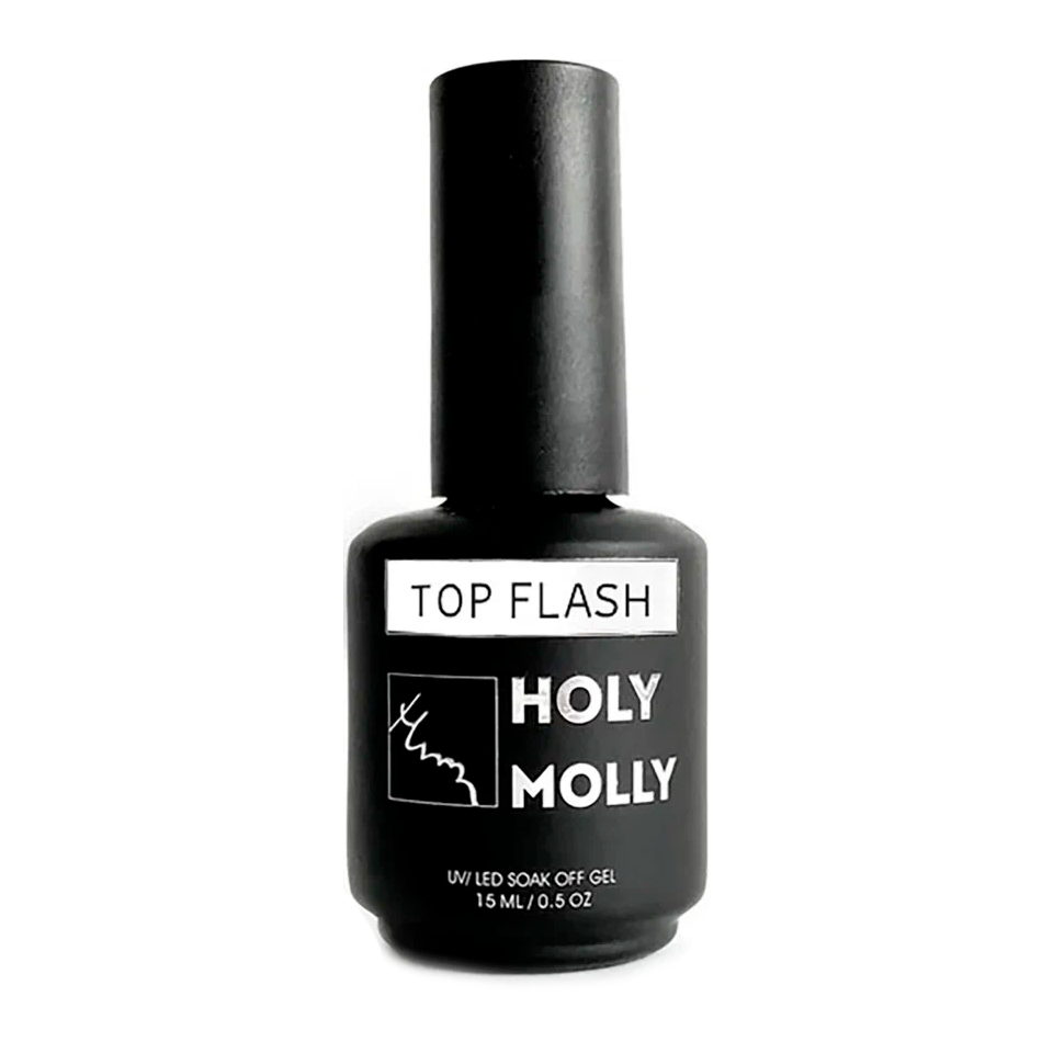 Топ светоотражающий для гель-лака Holy Molly Top FLASH GOLD 15 мл