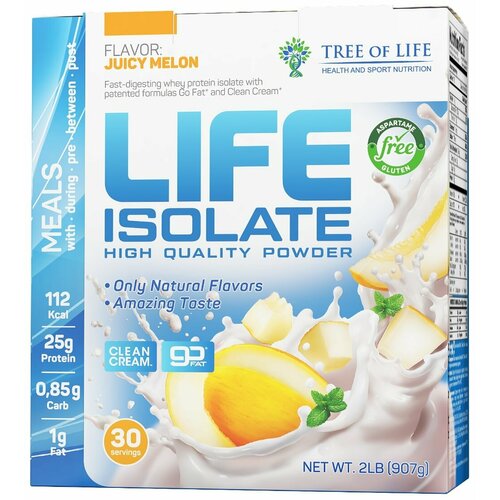 Tree of Life Life Isolate 907 гр (сочная дыня) протеин изолят tree of life life isolate 2lb 907 гр манго