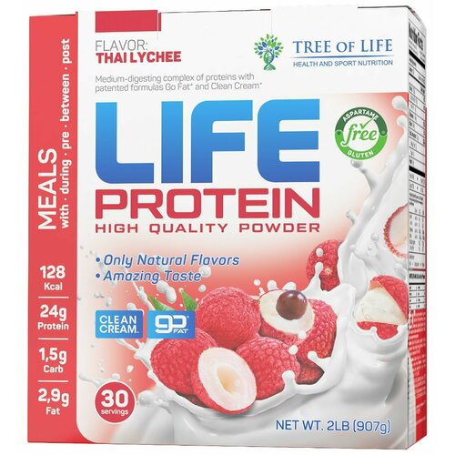 протеин tree of life life protein 907 гр вишневый крем Tree of Life Life Protein 907 гр (личи)