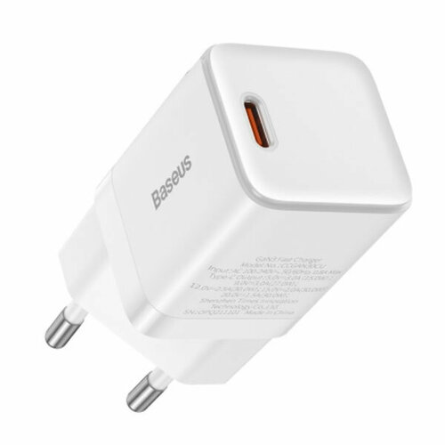 Зарядное устройство Baseus Сетевое зарядное устройство Baseus CCGN010101 GaN3 Fast Charger 1C 30W (модель CCGAN30CU) White сетевое зарядное устройство baseus gan3 pro fast charger 2c u 65 вт global черный