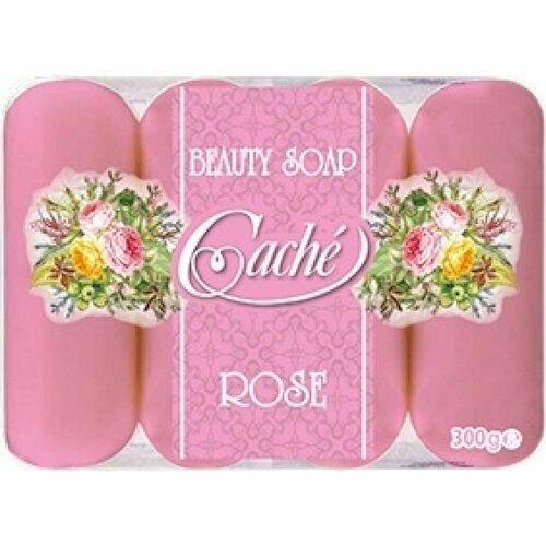 Cache , туалетное мыло для ухода 4pcs X 75gr X 24 экопак роза, CLS0005