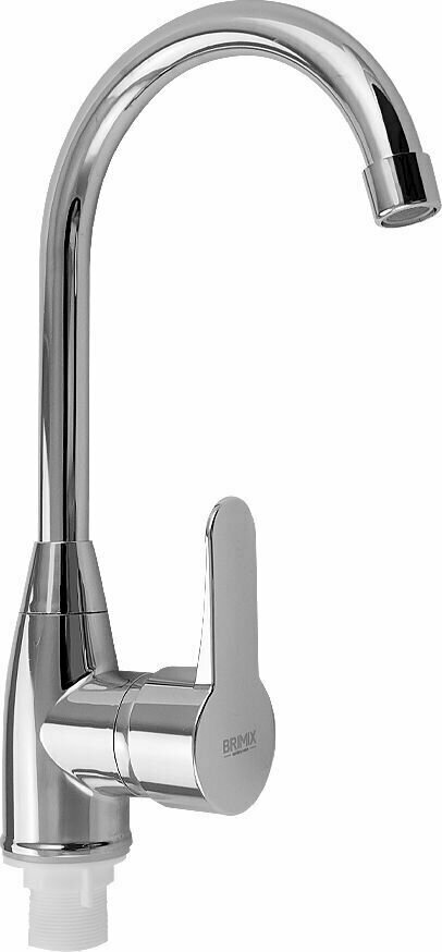 фото Смеситель на кухню, боковой Г-образный излив, шаровый из высокопрочного пластика АБС, хром