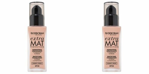 Тональная основа матирующая, Deborah Milano, Extra Mat Perfection Mattifying Foundation, тон 2.1 ванильный, 30 мл, 2 шт