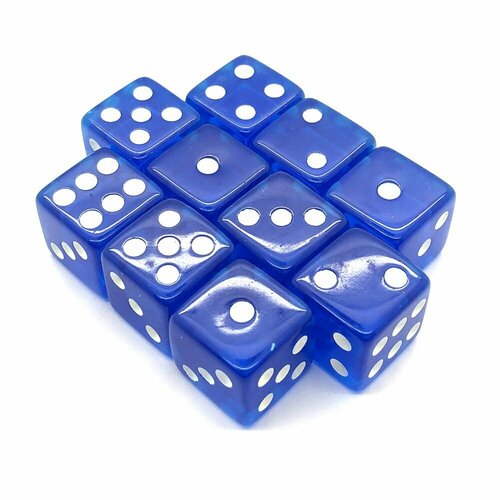 Набор кубиков Stuff-Pro Dice STUFF-PRO d6 (10 шт, 16мм, прозрачные) синие