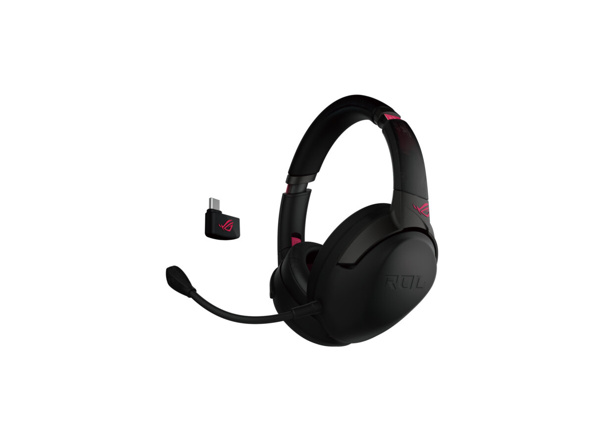 Гарнитура беспроводная (наушники) ASUS ROG Strix Go 2.4 Electro Punk, Wireless/USB, 1800мАч, Черный/Розовый 90YH02P1-B3UA00