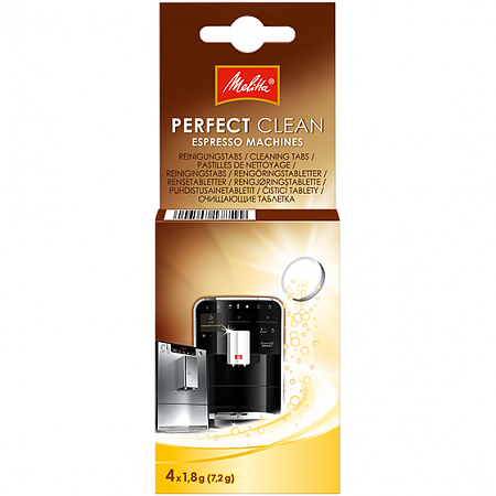 Таблетки очищающие для кофемашин Melitta Perfect Clean (от кофейных масел) 4х1,8 гр.