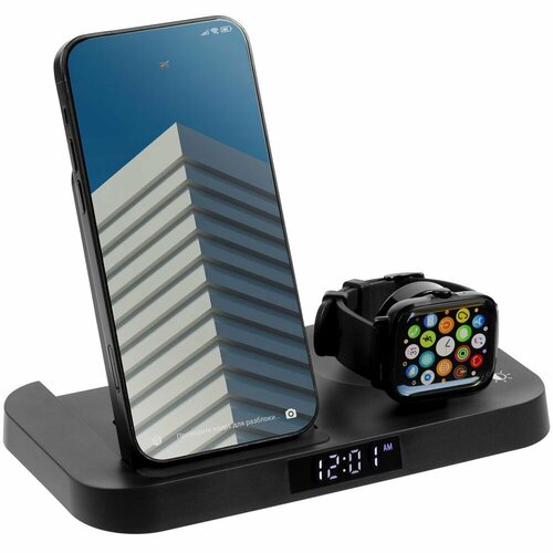Зарядная станция с будильником Clock Nest черная 8917₽
