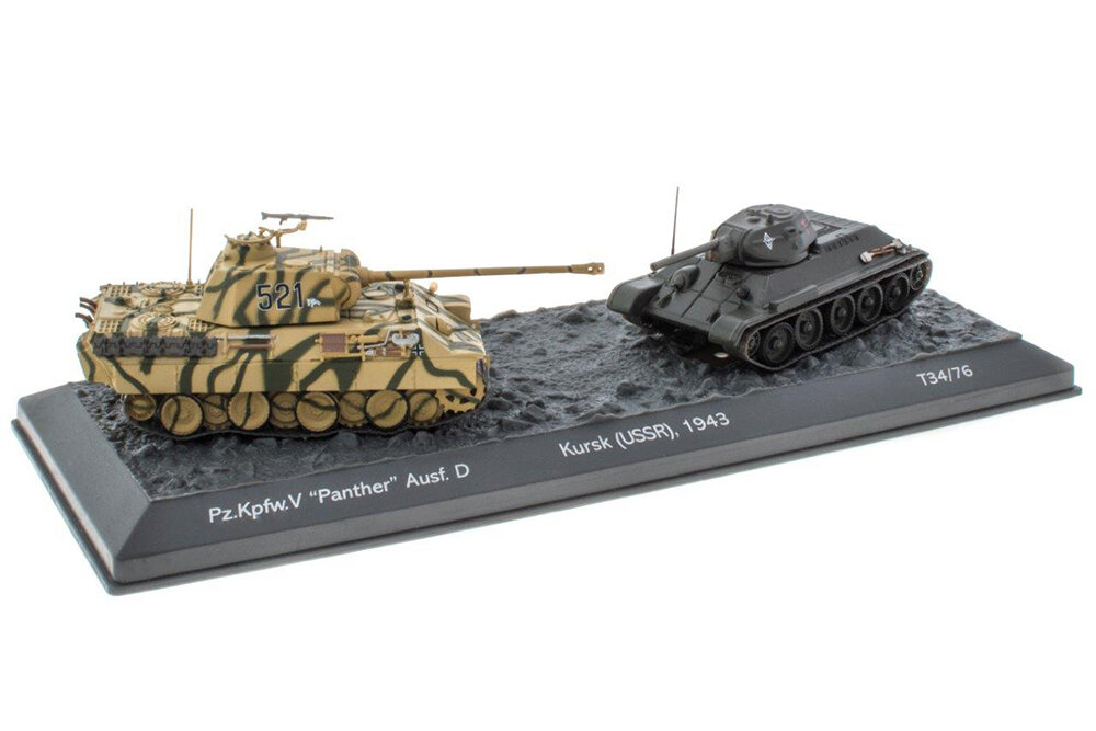 Tank set T-34-76 and panzer v panther ausf.d (SD. KFZ.171) 1943 | набор танк Т-34-76 и пантера ausf. d (SD. KFZ.171) курская дуга СССР