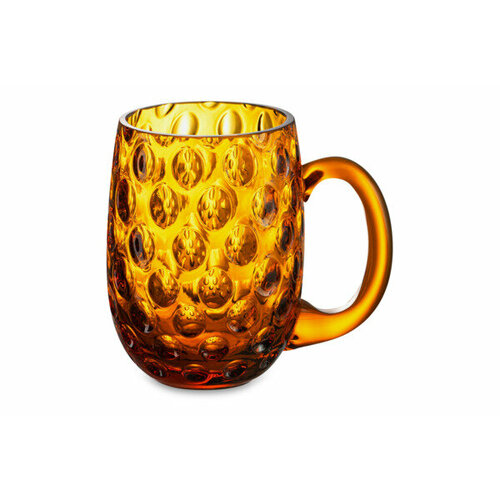 Кружка пивная Klimchi 500 мл, богемское стекло, янтарная