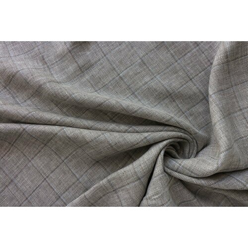 Ткань лен с шерстью светло-серый меланж с голубой нитью 280 см ткань под лен портьерный серый меланж розница 1 метр