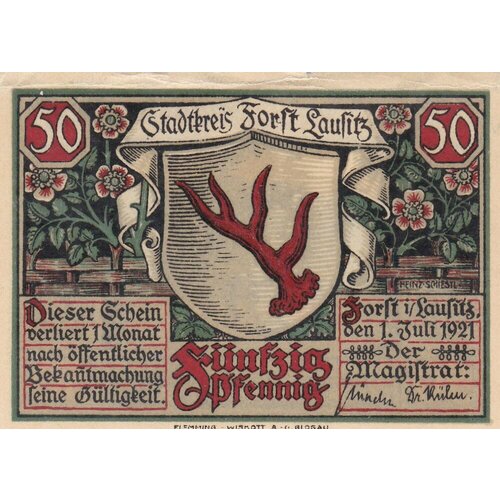 Германия (Веймарская Республика) Форст 50 пфеннигов 1921 г.
