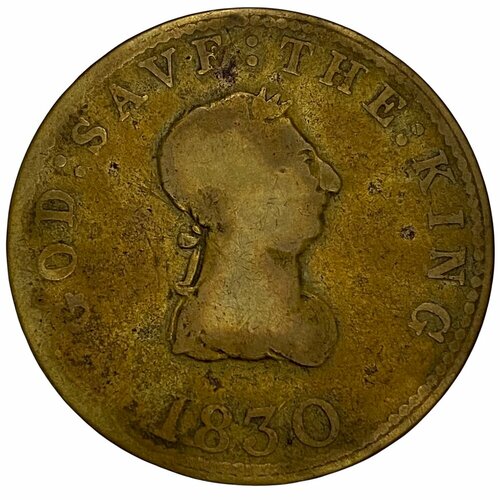 Остров Мэн токен 1/2 пенни 1830 г. клуб нумизмат монета 1 2 пенни острова мэн 1798 года медь георг iii