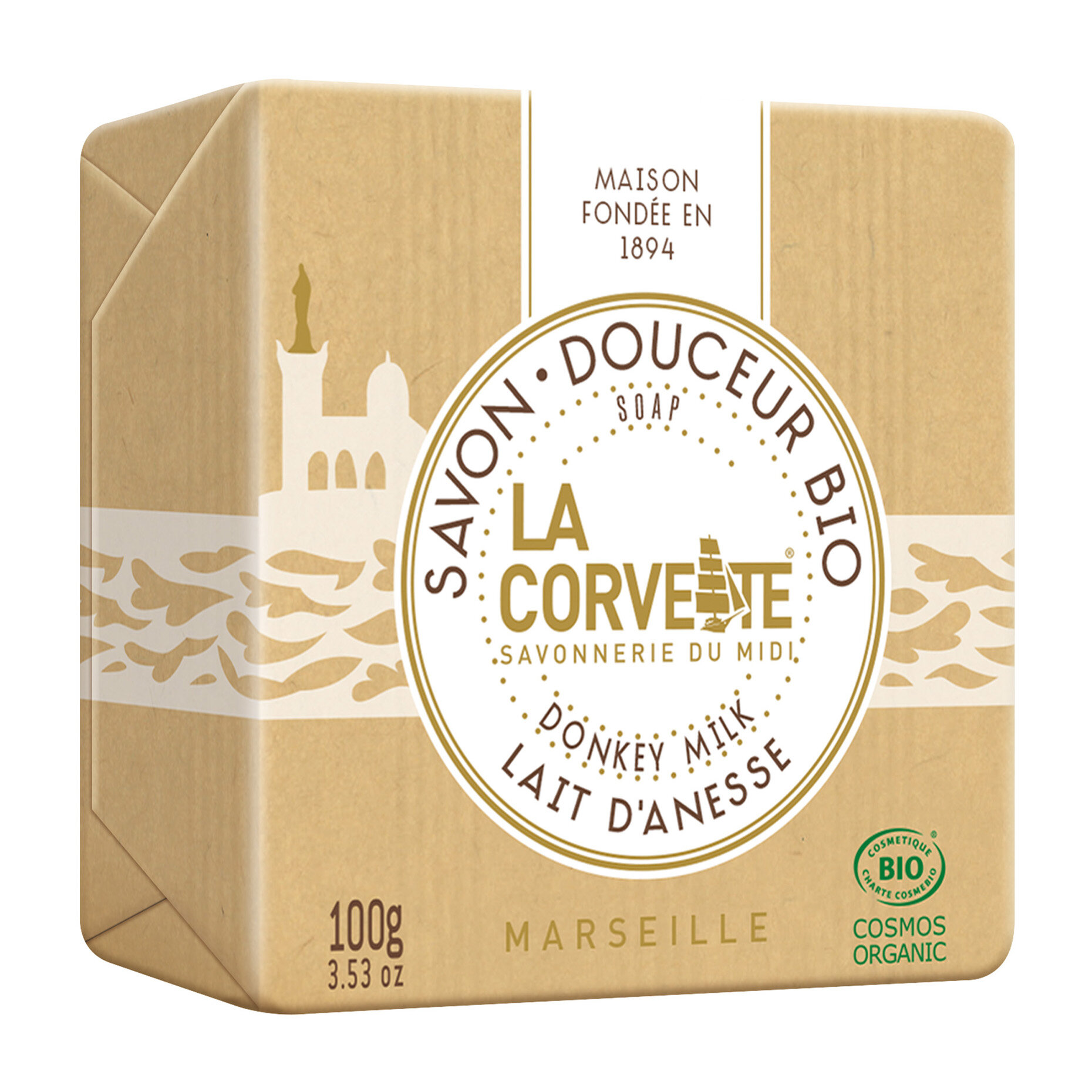 LA CORVETTE Мыло для тела органическое Молоко ослицы Douceur Bio, 100 г