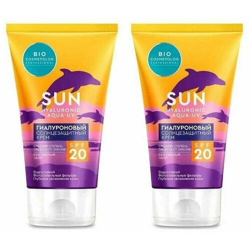 BioCosmetolog Крем солнцезащитный, Гиалуроновый, SPF 20, 150 мл, 2 шт