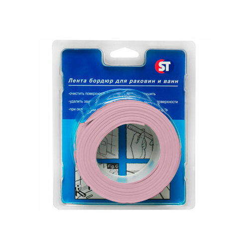 Бордюрная лента для раковин и ванн самоклеящаяся ST SM-TS30330PVCPK 60 мм 30х30 мм цвет розовый 1262₽