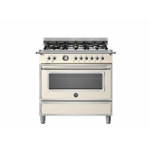 HER96L1EAVT Варочный центр Bertazzoni 6 газовых конфорок и многофункциональный электрический шкаф Heritage 90 см Слоновая кость 67590000₽