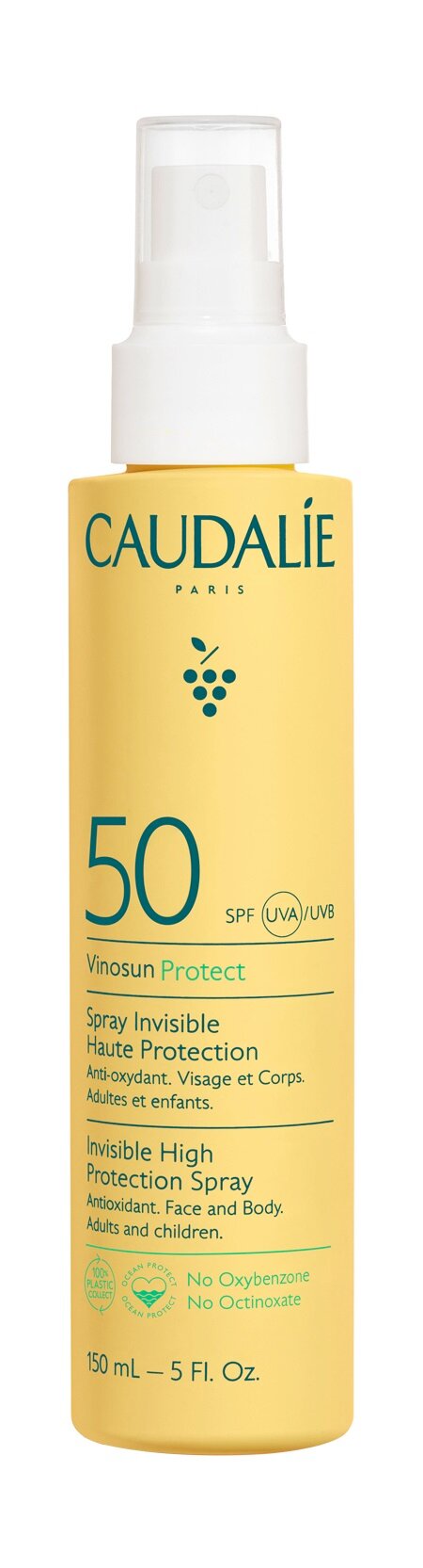 CAUDALIE Vinosun Солнцезащитное молочко-спрей для лица и тела SPF 50, 150 мл