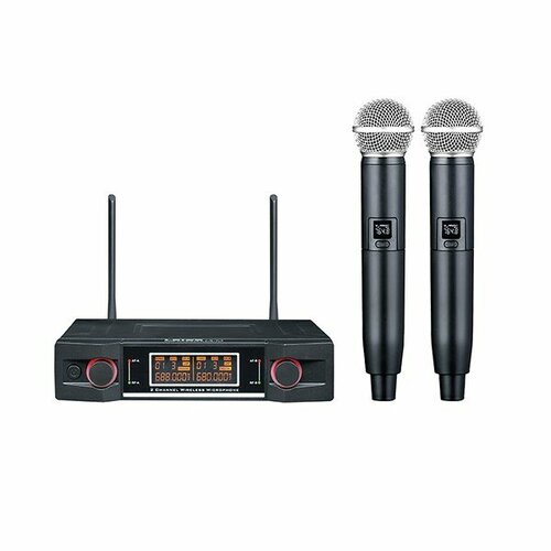 LAudio LS-P3-2M Двухканальная вокальная радиосистема, 2 ручных передатчика черный