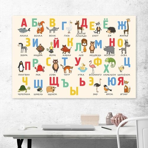 Плакат для интерьера Русский Алфавит на стену 70х50 см в тубусе ПолиЦентр