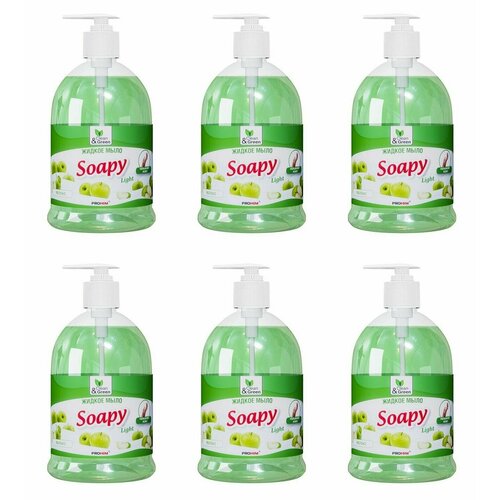 Clean&Green Мыло жидкое Soapy, яблоко, с дозатором, 500 мл, 6 шт.