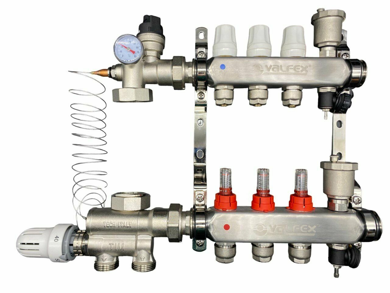 Комплект для водяного теплого пола (без насоса) до 50 м2 коллекторная группа на 3 контура VALFEX