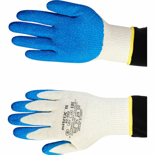 Перчатки союзспецодежда нитрикс белый, голубой, размер M