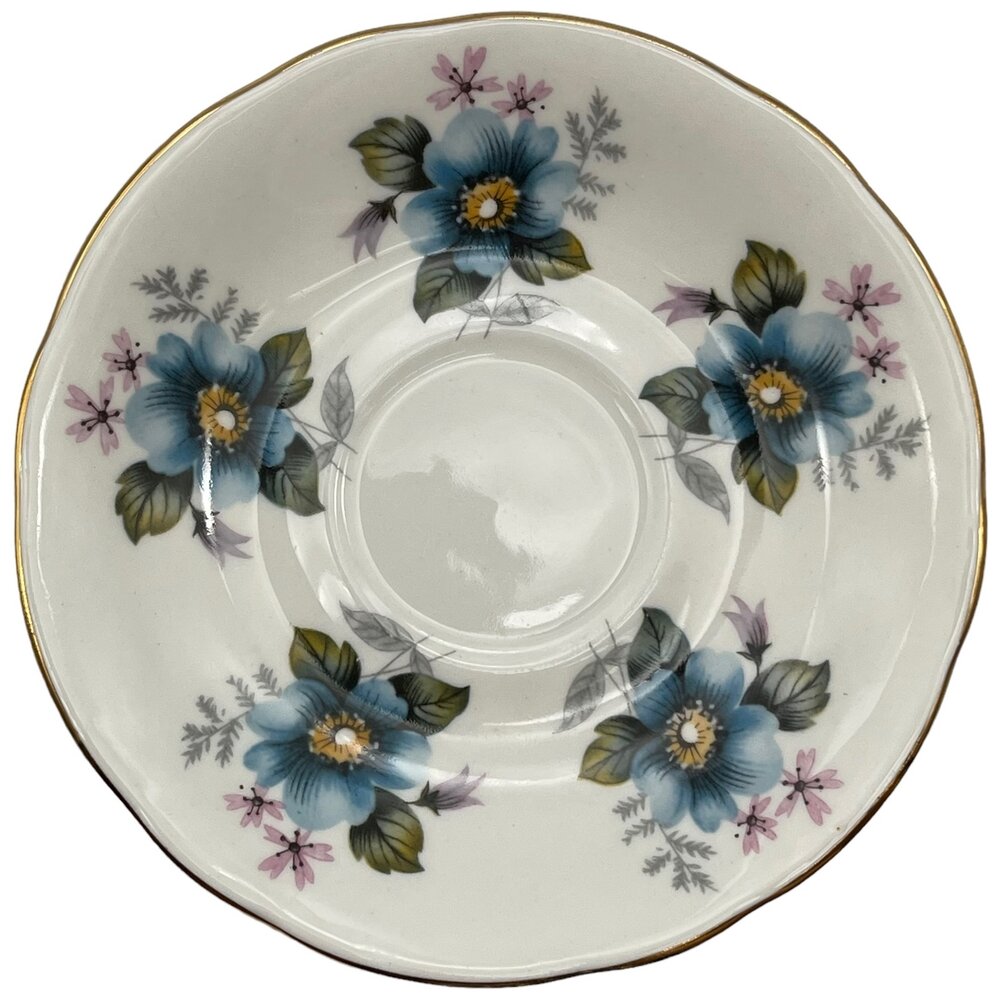 фото Блюдце "Лен", костяной фарфор, 1970-1980 гг, Royal Imperial, Англия