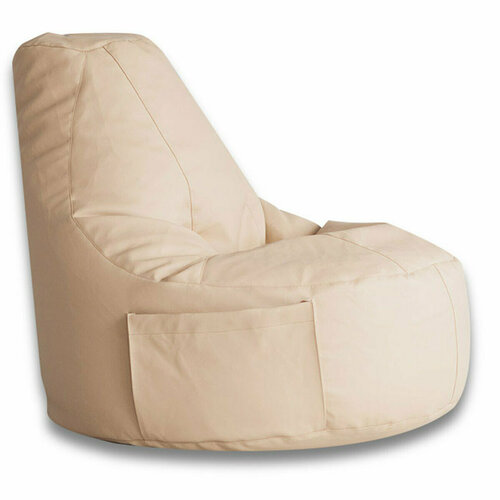 Кресло-мешок DreamBag Конфетти Кремовая экокожа