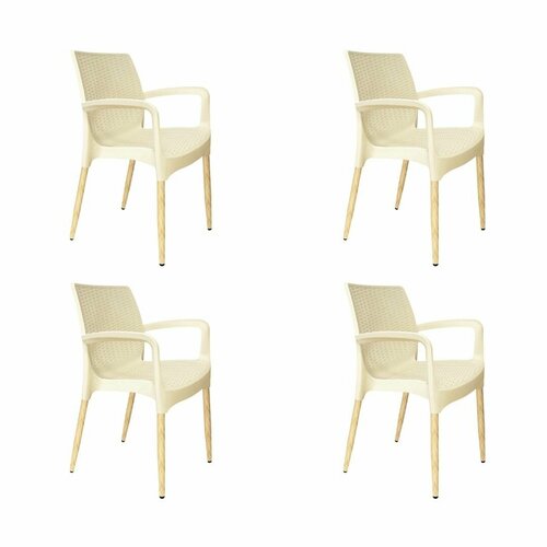 Комплект плетеных стульев Talant SHT-S68/S424-С бежевый/светлый орех 565*510*905 (4шт)