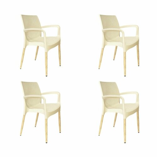 Комплект плетеных стульев Talant SHT-S68/S424-С бежевый/светлый орех 565*510*905 (4шт)