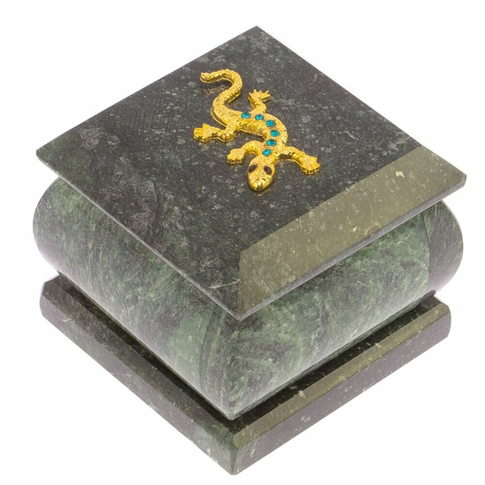 Шкатулка для украшений из змеевика 6х6х6,5 см 126024