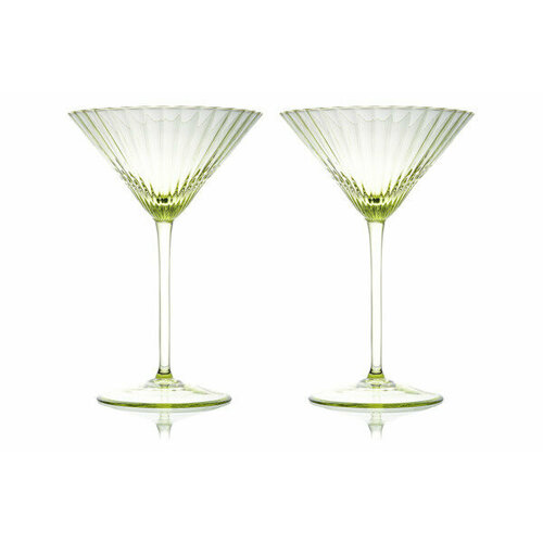 Набор бокалов для мартини Anna Von Lipa Лион 210 мл, 2 шт, стекло хрустальное, зеленый