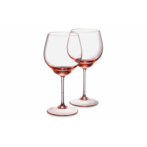 Набор бокалов для красного вина Klimchi Тени 460 мл, 2 шт, богемское стекло, розовый